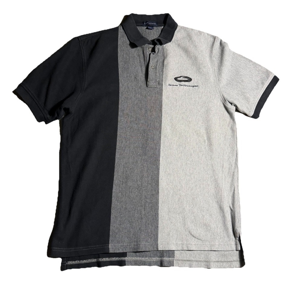 Lands End Polo Shirt Mens Large Colorblock Grover Technologies Embroidered Logo